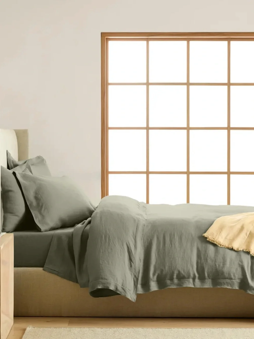 Quince European Linen Double Flange Duvet Cover Set